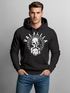 Hoodie Herren Aufdruck Valhalla Totenkopf Odin Runen Wikinger Print Kapuzen-Pullover Fashion Streetstyle Neverless®preview