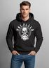 Hoodie Herren Aufdruck Valhalla Totenkopf Odin Runen Wikinger Print Kapuzen-Pullover Fashion Streetstyle Neverless®preview