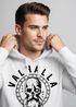 Hoodie Herren Aufdruck Valhalla Totenkopf Odin Runen Wikinger Print Kapuzen-Pullover Fashion Streetstyle Neverless®preview