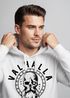 Hoodie Herren Aufdruck Valhalla Totenkopf Odin Runen Wikinger Print Kapuzen-Pullover Fashion Streetstyle Neverless®preview