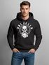 Hoodie Herren Aufdruck Valhalla Totenkopf Odin Runen Wikinger Print Kapuzen-Pullover Fashion Streetstyle Neverless®preview