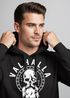 Hoodie Herren Aufdruck Valhalla Totenkopf Odin Runen Wikinger Print Kapuzen-Pullover Fashion Streetstyle Neverless®preview
