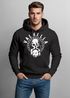 Hoodie Herren Aufdruck Valhalla Totenkopf Odin Runen Wikinger Print Kapuzen-Pullover Fashion Streetstyle Neverless®preview