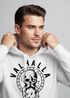 Hoodie Herren Aufdruck Valhalla Totenkopf Odin Runen Wikinger Print Kapuzen-Pullover Fashion Streetstyle Neverless®preview