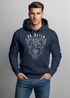Hoodie Herren Aufdruck Valhalla Wikinger Helm Viking Odin Krieger Kapuzen-Pullover Männer Fashion Streetstyle Neverless®preview