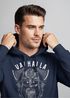 Hoodie Herren Aufdruck Valhalla Wikinger Helm Viking Odin Krieger Kapuzen-Pullover Männer Fashion Streetstyle Neverless®preview