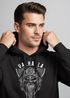 Hoodie Herren Aufdruck Valhalla Wikinger Helm Viking Odin Krieger Kapuzen-Pullover Männer Fashion Streetstyle Neverless®preview