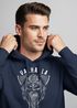 Hoodie Herren Aufdruck Valhalla Wikinger Helm Viking Odin Krieger Kapuzen-Pullover Männer Fashion Streetstyle Neverless®preview