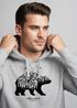 Hoodie Herren Bär Abenteuer Berge Wald Bear Mountains Adventure Kapuzen-Pullover Männer Neverless®preview