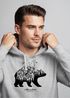 Hoodie Herren Bär Abenteuer Berge Wald Bear Mountains Adventure Kapuzen-Pullover Männer Neverless®preview