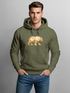 Hoodie Herren Bär Aufdruck Grafik Outdoor Polygon Motive Printshirt Natur Fashion Streetstyle Neverless®preview
