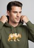Hoodie Herren Bär Aufdruck Grafik Outdoor Polygon Motive Printshirt Natur Fashion Streetstyle Neverless®preview