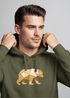 Hoodie Herren Bär Aufdruck Grafik Outdoor Polygon Motive Printshirt Natur Fashion Streetstyle Neverless®preview