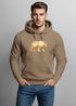 Hoodie Herren Bär Aufdruck Grafik Outdoor Polygon Motive Printshirt Natur Fashion Streetstyle Neverless®preview