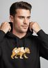 Hoodie Herren Bär Aufdruck Grafik Outdoor Polygon Motive Printshirt Natur Fashion Streetstyle Neverless®preview