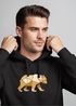 Hoodie Herren Bär Aufdruck Grafik Outdoor Polygon Motive Printshirt Natur Fashion Streetstyle Neverless®preview