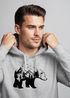 Hoodie Herren Bär Kunst Grafik Printshirt Tiermotiv Adventure Männer Fashion Streetstyle Neverless®preview