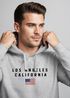 Hoodie Herren Bedruckt Schriftzug California Los Angeles USA Amerika Flagge Fashion Streetstyle Neverless®preview