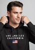 Hoodie Herren Bedruckt Schriftzug California Los Angeles USA Amerika Flagge Fashion Streetstyle Neverless®preview