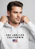 Hoodie Herren Bedruckt Schriftzug California Los Angeles USA Amerika Flagge Fashion Streetstyle Neverless®preview