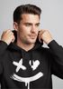 Hoodie Herren Bedruckt Techwear Fashion Streetstyle Smiling Face Smile Trend Print Aufdruck Neverless®preview