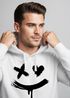 Hoodie Herren Bedruckt Techwear Fashion Streetstyle Smiling Face Smile Trend Print Aufdruck Neverless®preview