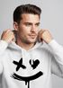 Hoodie Herren Bedruckt Techwear Fashion Streetstyle Smiling Face Smile Trend Print Aufdruck Neverless®preview