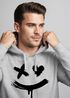 Hoodie Herren Bedruckt Techwear Fashion Streetstyle Smiling Face Smile Trend Print Aufdruck Neverless®preview
