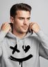 Hoodie Herren Bedruckt Techwear Fashion Streetstyle Smiling Face Smile Trend Print Aufdruck Neverless®preview