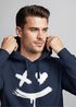 Hoodie Herren Bedruckt Techwear Fashion Streetstyle Smiling Face Smile Trend Print Aufdruck Neverless®preview
