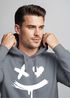 Hoodie Herren Bedruckt Techwear Fashion Streetstyle Smiling Face Smile Trend Print Aufdruck Neverless®preview