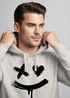 Hoodie Herren Bedruckt Techwear Fashion Streetstyle Smiling Face Smile Trend Print Aufdruck Neverless®preview