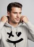 Hoodie Herren Bedruckt Techwear Fashion Streetstyle Smiling Face Smile Trend Print Aufdruck Neverless®preview
