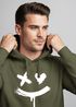 Hoodie Herren Bedruckt Techwear Fashion Streetstyle Smiling Face Smile Trend Print Aufdruck Neverless®preview
