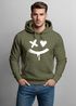 Hoodie Herren Bedruckt Techwear Fashion Streetstyle Smiling Face Smile Trend Print Aufdruck Neverless®preview