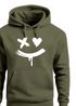 Hoodie Herren Bedruckt Techwear Fashion Streetstyle Smiling Face Smile Trend Print Aufdruck Neverless®preview