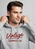 Hoodie Herren Bedruckt Vintage Schriftzug Retro Design Kapuzenpullover Aufdruck Fashion Streetstyle Neverless®preview