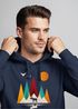 Hoodie Herren Berge Elch Natur Polygon Outdoor Printshirt Aufdruck Wandern Männer Fashion Streetstyle Neverless®preview