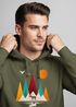 Hoodie Herren Berge Elch Natur Polygon Outdoor Printshirt Aufdruck Wandern Männer Fashion Streetstyle Neverless®preview