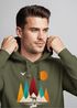 Hoodie Herren Berge Elch Natur Polygon Outdoor Printshirt Aufdruck Wandern Männer Fashion Streetstyle Neverless®preview