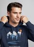 Hoodie Herren Berge Wandern Adventure Outdoor Minimalistischer Frontprint Retro Fashion Neverless®preview