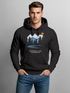 Hoodie Herren Berge Wandern Adventure Outdoor Minimalistischer Frontprint Retro Fashion Neverless®preview