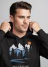 Hoodie Herren Berge Wandern Adventure Outdoor Minimalistischer Frontprint Retro Fashion Neverless®preview