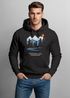 Hoodie Herren Berge Wandern Adventure Outdoor Minimalistischer Frontprint Retro Fashion Neverless®preview