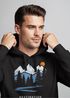 Hoodie Herren Berge Wandern Adventure Outdoor Minimalistischer Frontprint Retro Fashion Neverless®preview