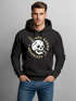 Hoodie Herren Bikermotiv Skull Bad Karma Schriftzug Fashion Streetstyle Kapuzen-Pullover Männer Neverless®preview