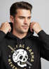 Hoodie Herren Bikermotiv Skull Bad Karma Schriftzug Fashion Streetstyle Kapuzen-Pullover Männer Neverless®preview
