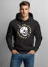 Hoodie Herren Bikermotiv Skull Bad Karma Schriftzug Fashion Streetstyle Kapuzen-Pullover Männer Neverless®preview