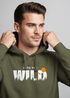 Hoodie Herren Brustprint Bedruckt Into The Wild Schriftzug Outdoor Fashion Kapuzen-Pullover Männer Neverless®preview