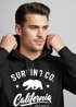 Hoodie Herren California Republic Bear Bär Sommer Surfing Kapuzen-Pullover Männer Neverless®preview